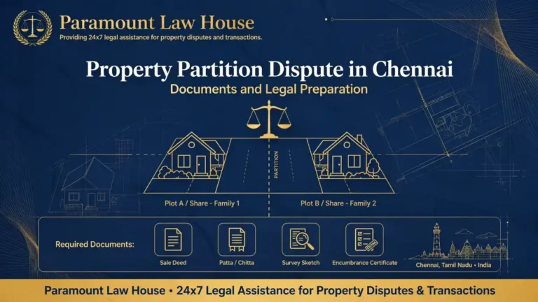 Property Partition Dispute in Chennai: Documents and Legal Preparation